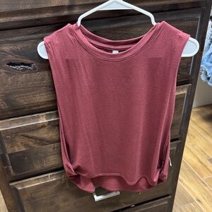 Athleta Sleeveless Maroon Muscle Tee